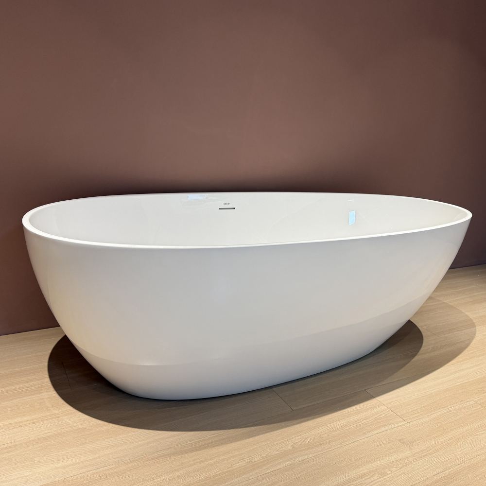 Ванна акриловая отдельностоящая Abber AB9211-1.8 180x90x58 (белый), слив-перелив