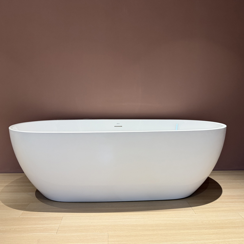 Ванна акриловая отдельностоящая Abber AB9263-1.6 165x81.5x58 (белый), слив-перелив