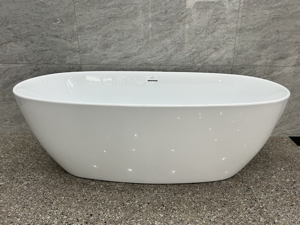 Ванна акриловая отдельностоящая Abber AB9265-1.7 170x80x58 (белый), слив-перелив