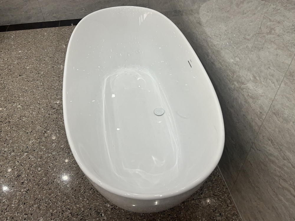 Ванна акриловая отдельностоящая Abber AB9265-1.7 170x80x58 (белый), слив-перелив