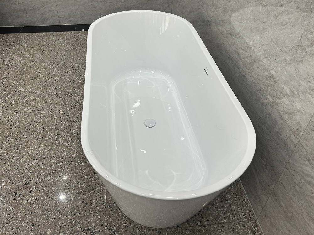 Ванна акриловая отдельностоящая Abber AB9268-1.7 170x74x58 (белый), слив-перелив