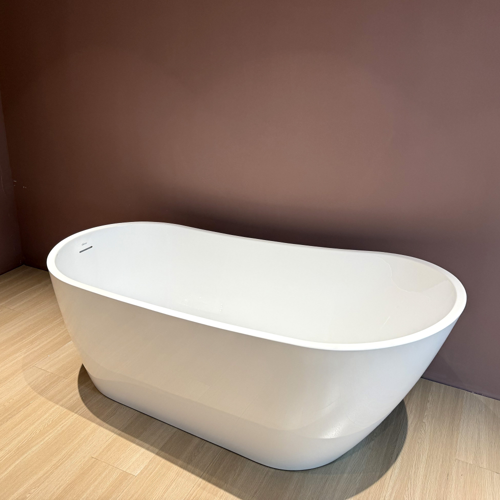 Ванна акриловая отдельностоящая Abber AB9501 170x80x70 (белый), слив-перелив