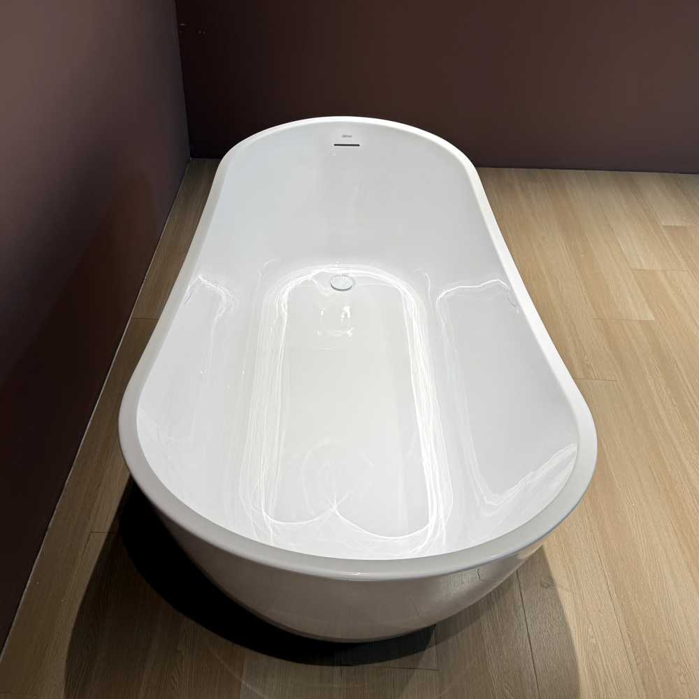 Ванна акриловая отдельностоящая Abber AB9501 170x80x70 (белый), слив-перелив