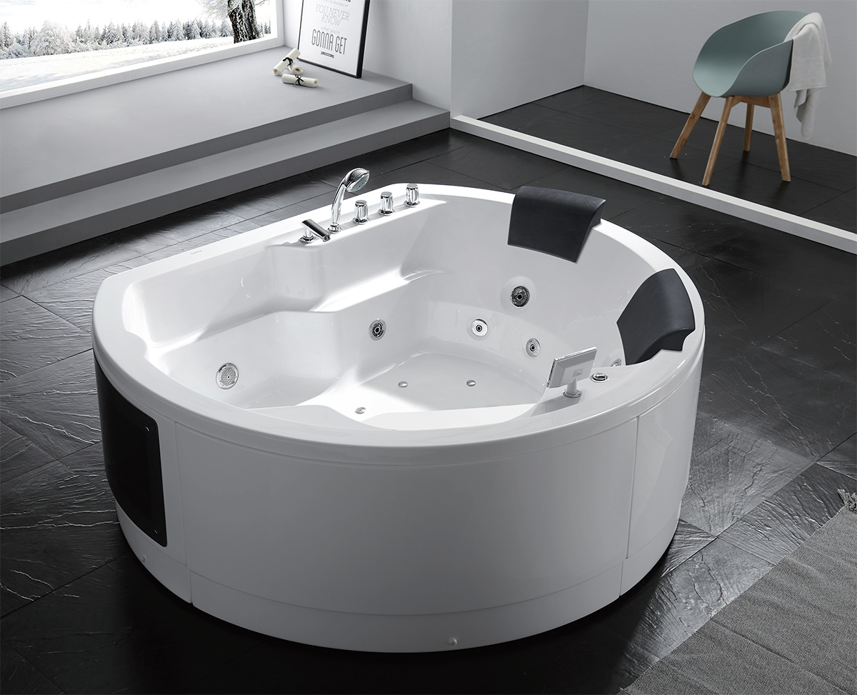 Ванна гидромассажная отдельностоящая Gemy G9063 K 183х162х83 (белый), слив-перелив