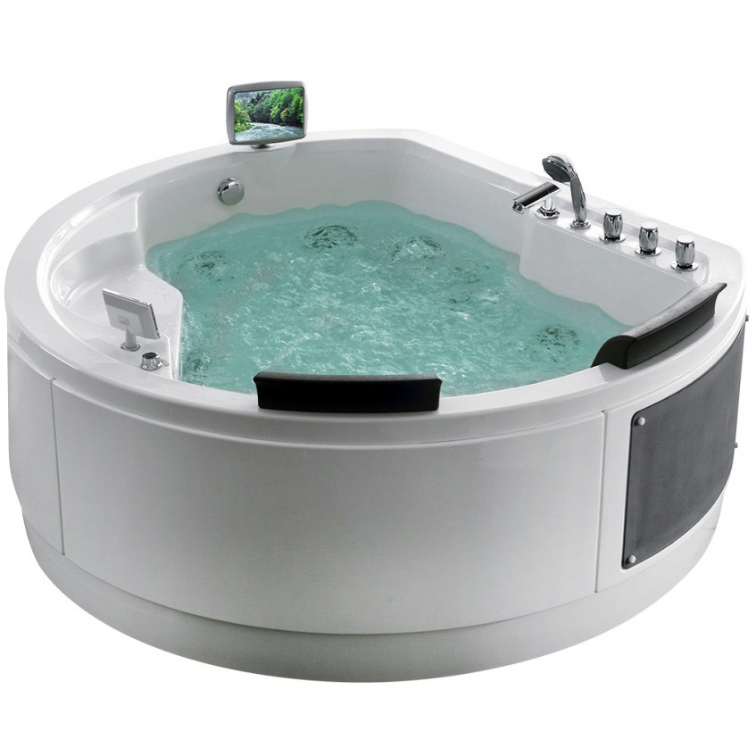 Ванна гидромассажная отдельностоящая Gemy G9063 O 183х162х83 (белый), слив-перелив