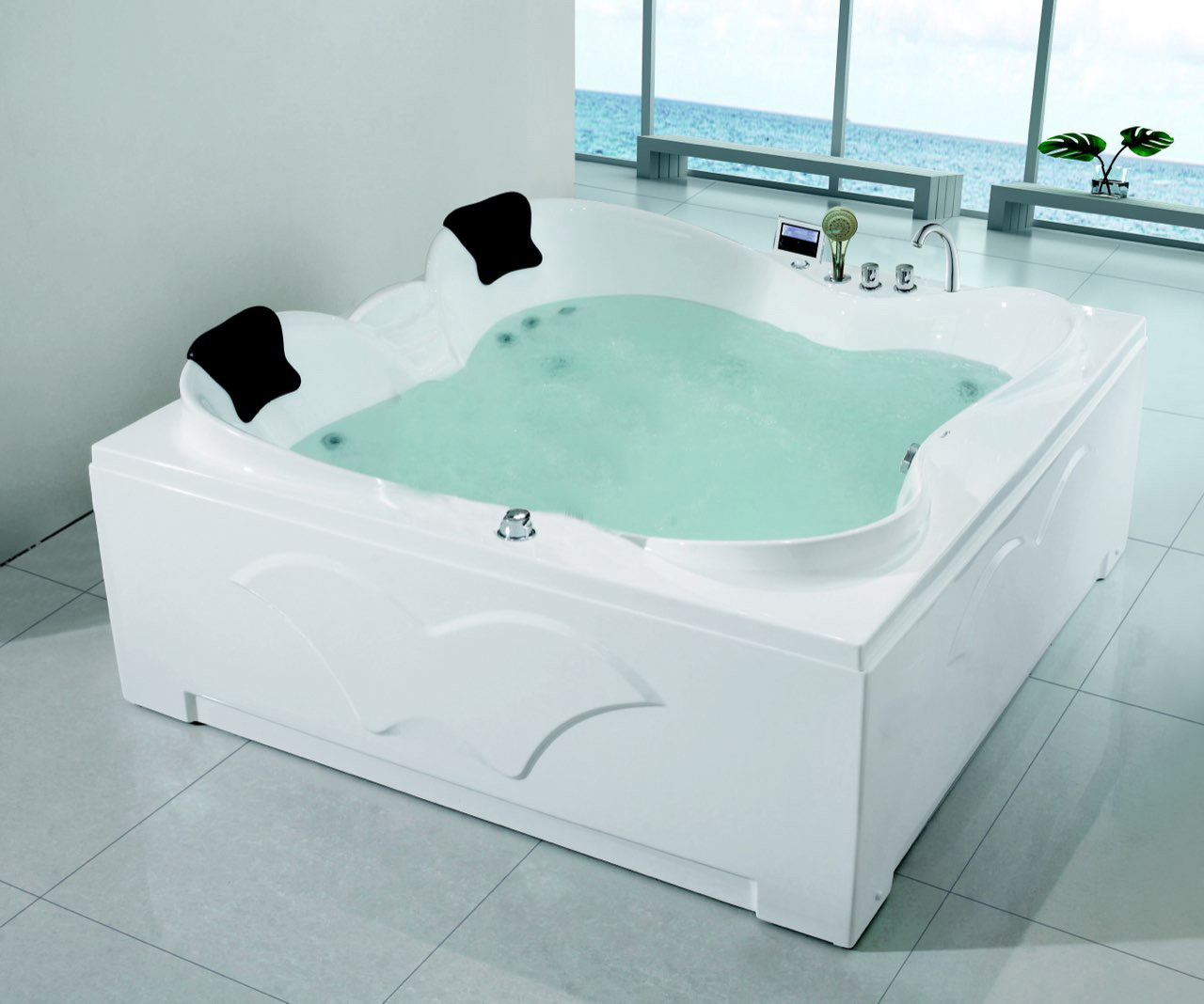 Ванна гидромассажная отдельностоящая Gemy G9089 K L 187х187х85 (белый), слив-перелив, левосторонняя