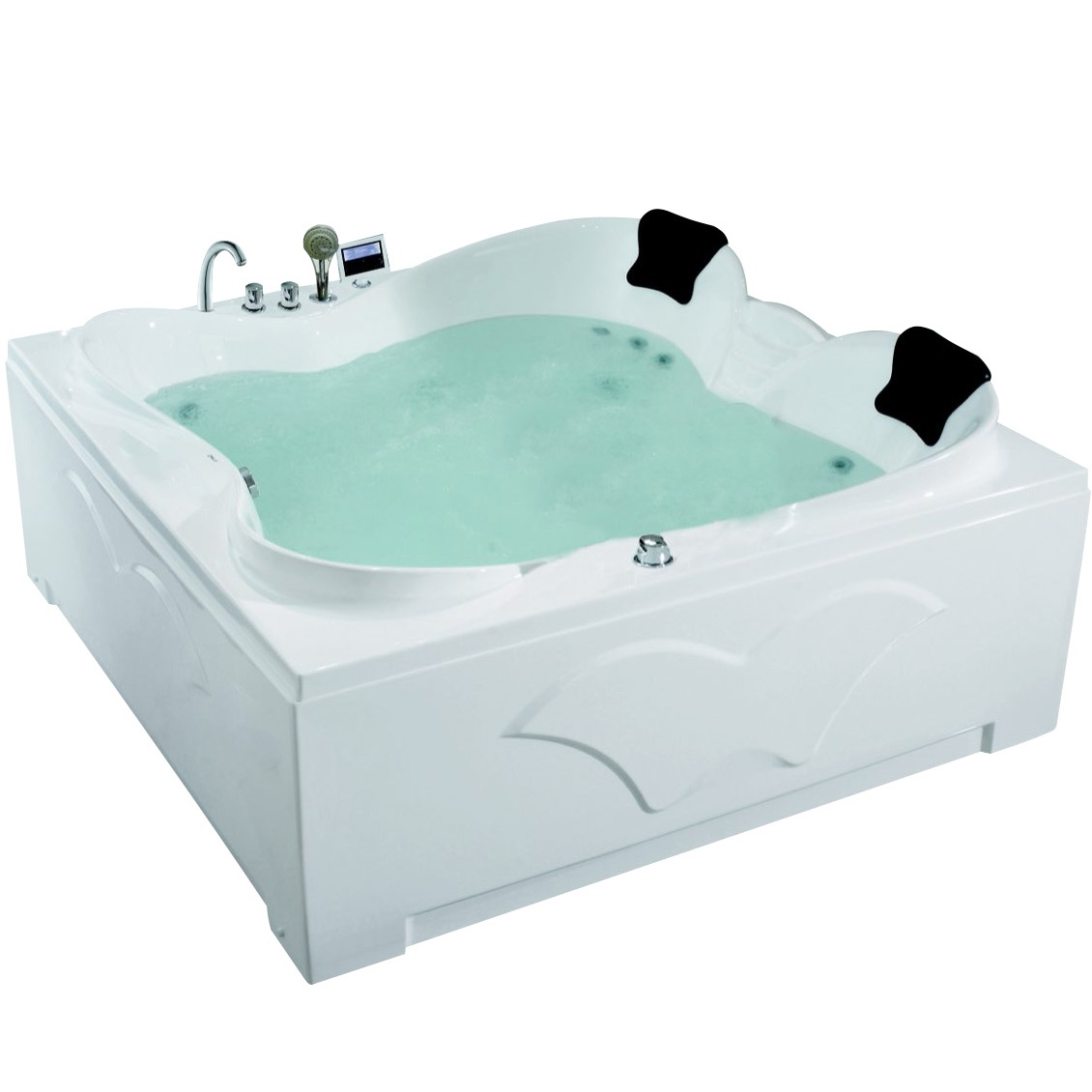 Ванна гидромассажная отдельностоящая Gemy G9089 K R 187х187х85 (белый), слив-перелив, правосторонняя