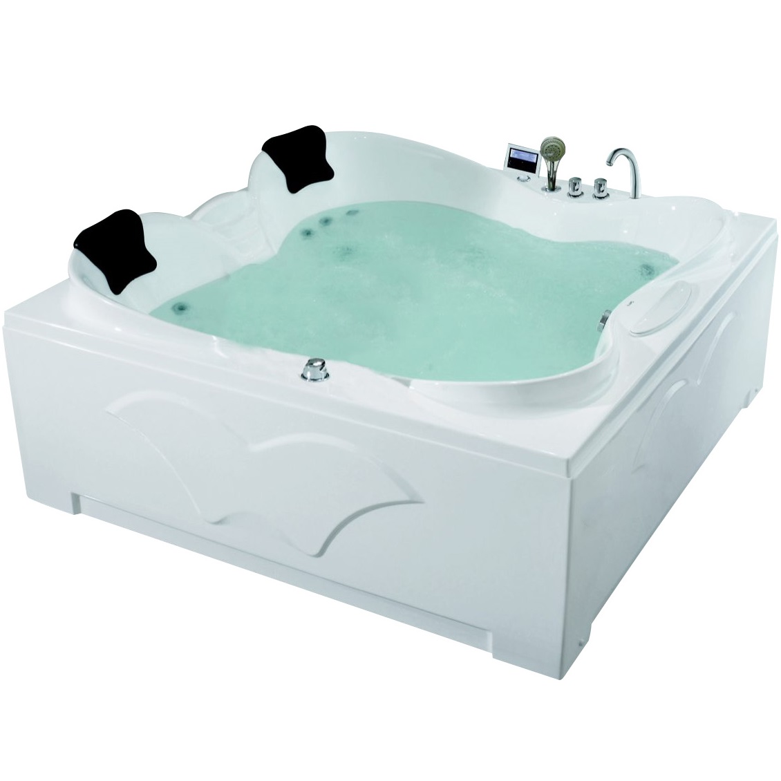 Ванна гидромассажная отдельностоящая Gemy G9089 O L 187х187х85 (белый), слив-перелив, левосторонняя
