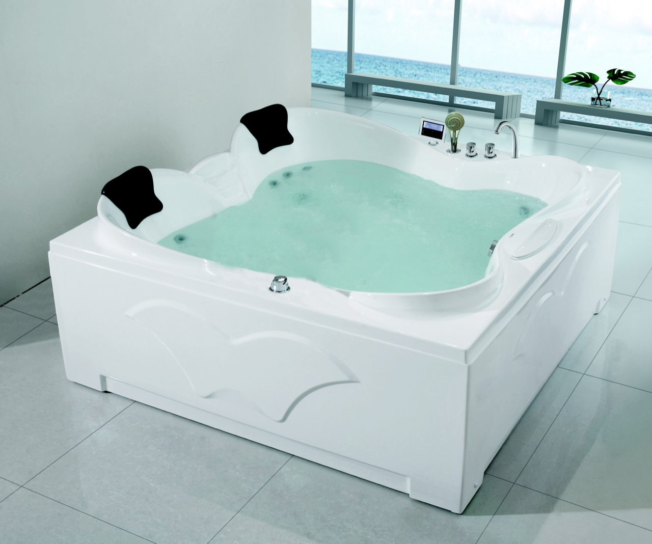 Ванна гидромассажная отдельностоящая Gemy G9089 O L 187х187х85 (белый), слив-перелив, левосторонняя