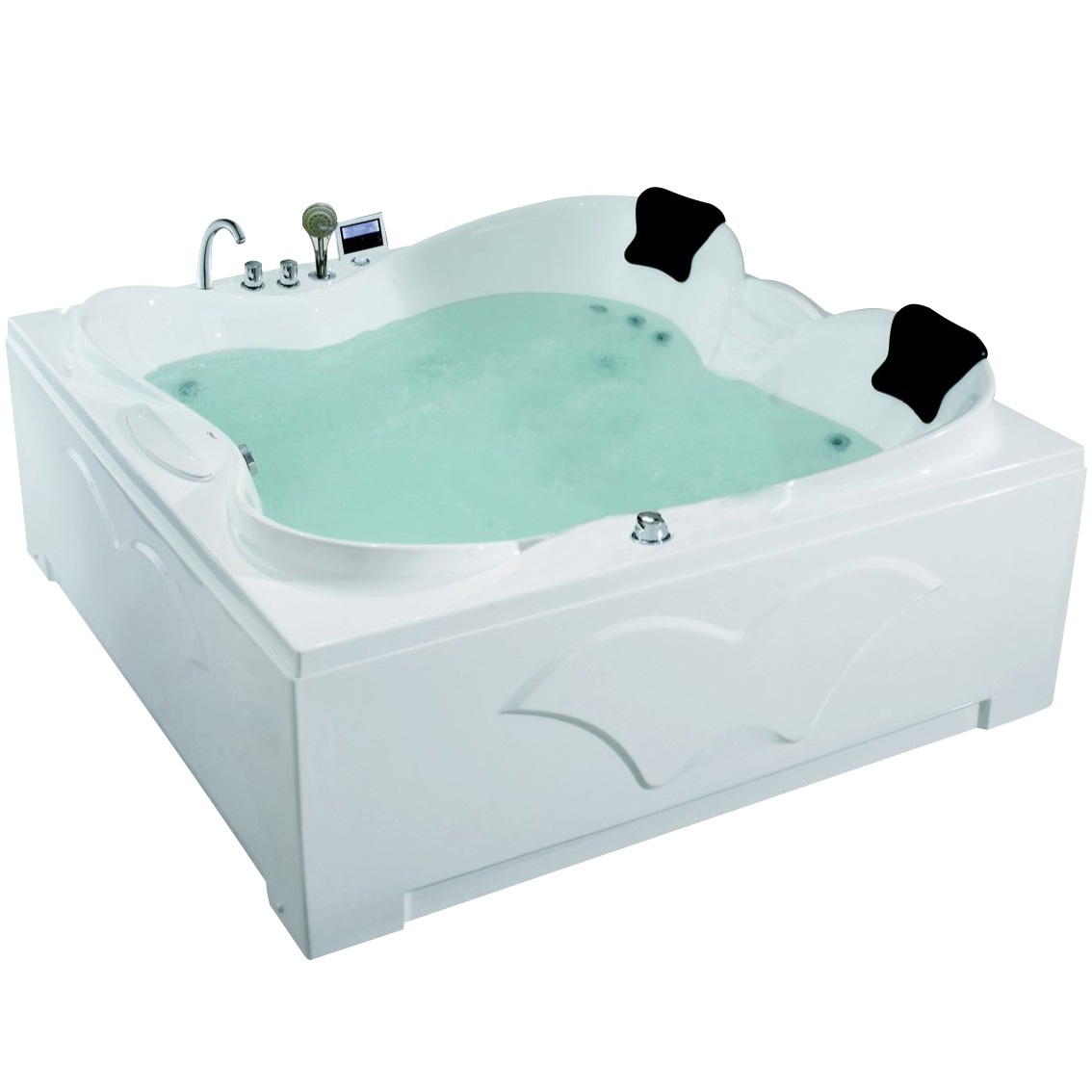 Ванна гидромассажная отдельностоящая Gemy G9089 O R 187х187х85 (белый), слив-перелив, правосторонняя