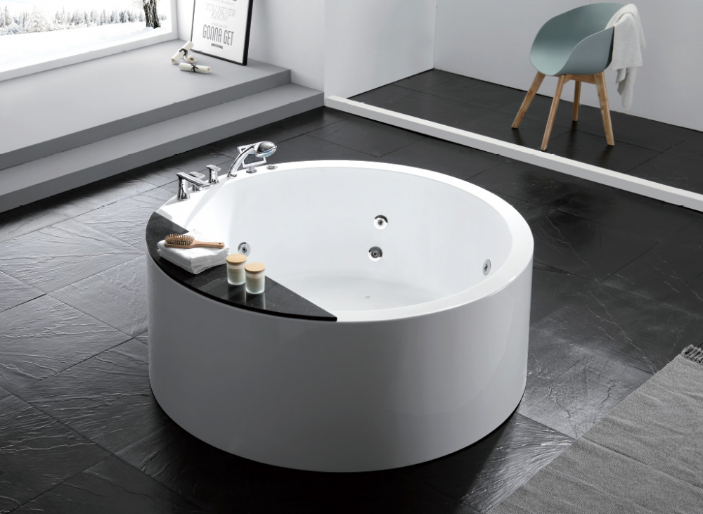 Ванна гидромассажная отдельностоящая Gemy G9230 K 150х150х61 (белый), слив-перелив