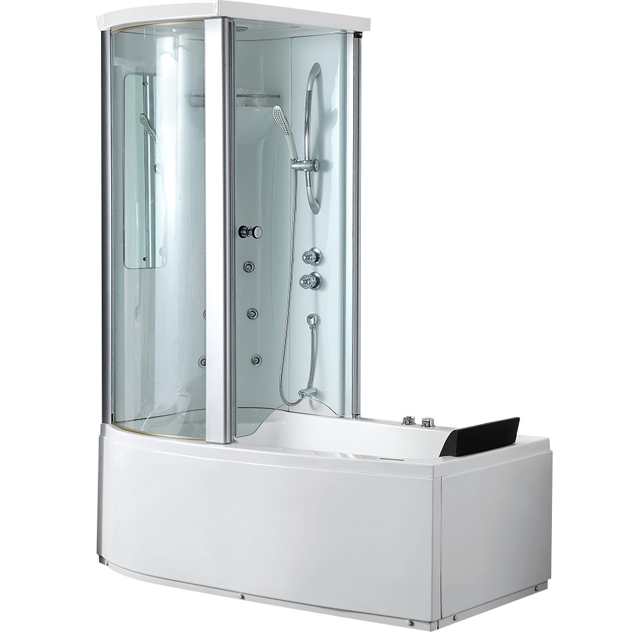 Ванна гидромассажная пристенная  Gemy G8040 B L 170х85х220 (белый), слив-перелив, левосторонняя