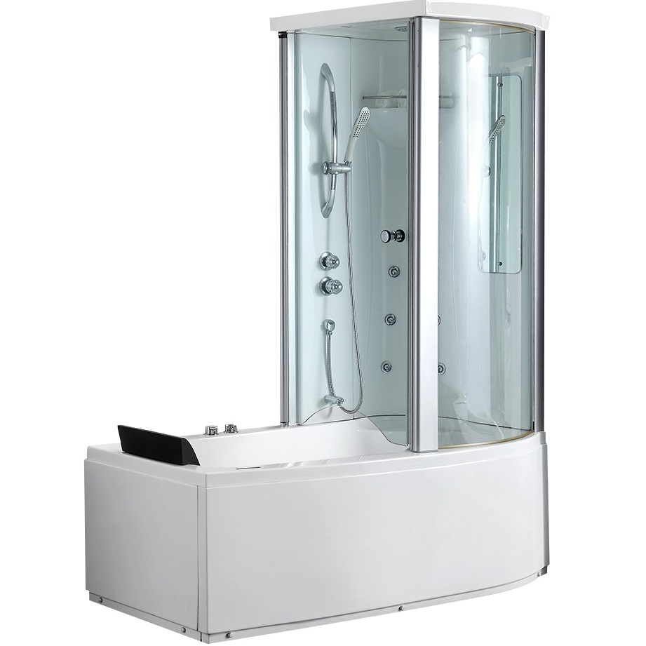 Ванна гидромассажная пристенная  Gemy G8040 B R 170х85х220 (белый), слив-перелив, правосторонняя