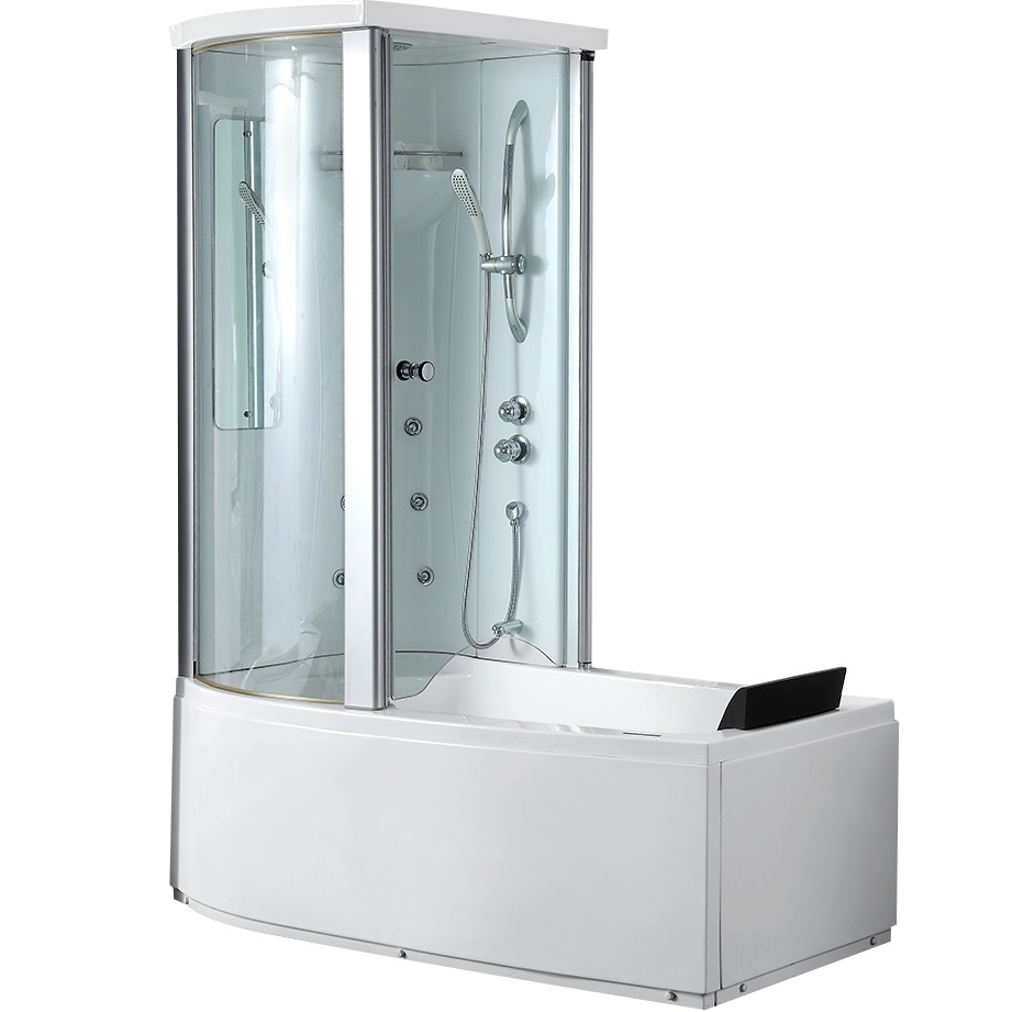 Ванна гидромассажная пристенная  Gemy G8040 C L 170х85х220 (белый), слив-перелив, левосторонняя