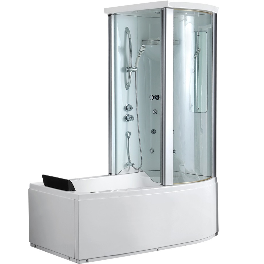 Ванна гидромассажная пристенная  Gemy G8040 C R 170х85х220 (белый), слив-перелив, правосторонняя