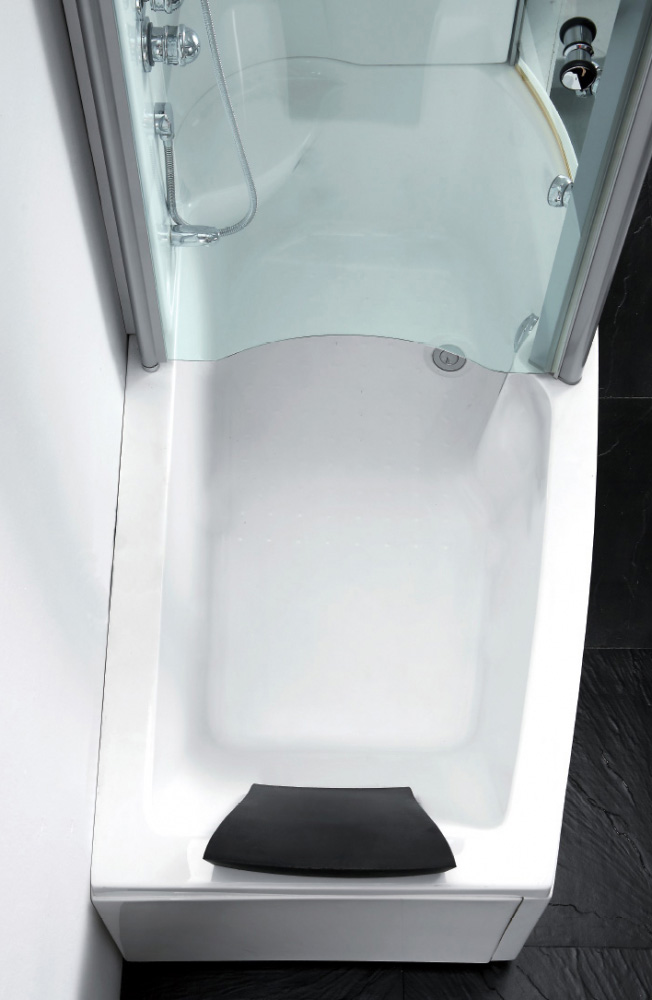 Ванна гидромассажная пристенная  Gemy G8040 C R 170х85х220 (белый), слив-перелив, правосторонняя