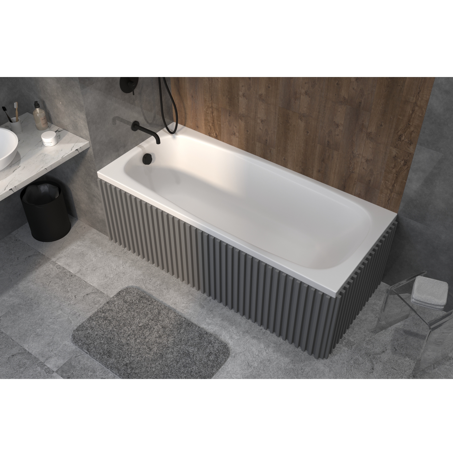 Ванна пристенная акриловая Whitecross Layla 0102.170075.100 170x75 см, (белый глянцевый), без злива-перелива