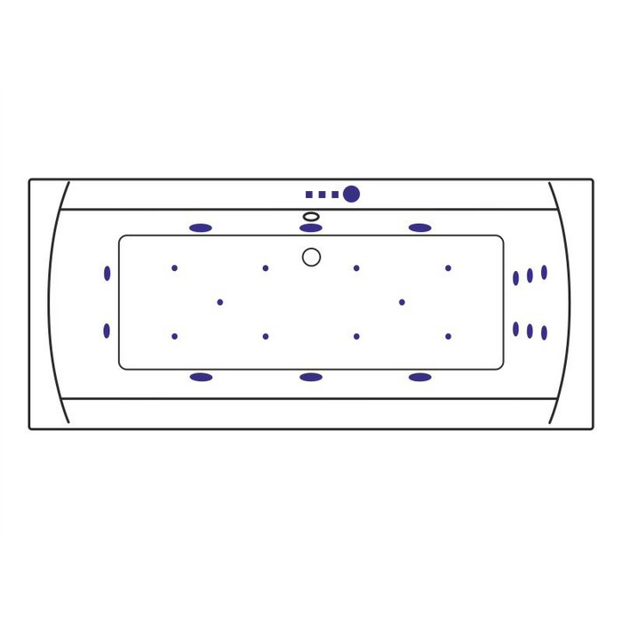 Ванна гидромассажная Excellent Aquaria Lux Ultra WAEX.AQU18.ULTRA.WH 180x80 (белый), на каркасе, со сливом-переливом