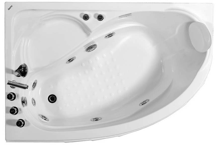 Ванна гидромассажная пристенная Gemy G9009 B L 150х100х60 (белый), слив-перелив, левосторонняя