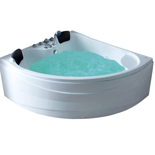 Ванна гидромассажная пристенная Gemy G9041 B 150х150х74 (белый), слив-перелив