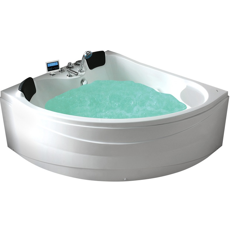 Ванна гидромассажная пристенная Gemy G9041 K 150х150х74 (белый), слив-перелив