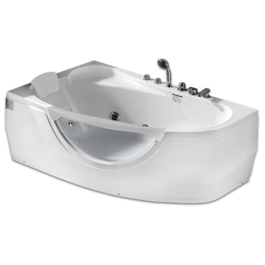 Ванна гидромассажная пристенная Gemy G9046 II B L 171х99х68 (белый), слив-перелив, левосторонняя
