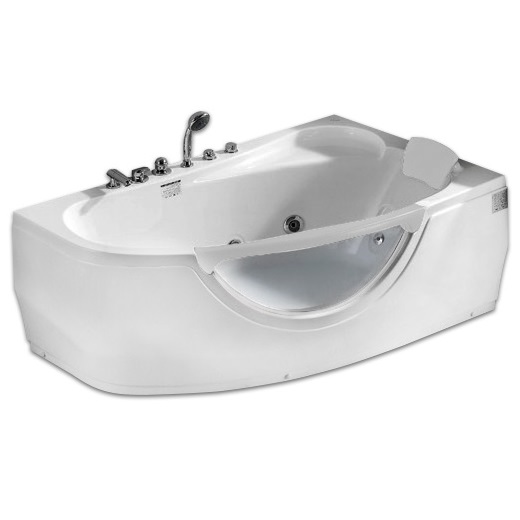Ванна гидромассажная пристенная Gemy G9046 II B R 171х99х68 (белый), слив-перелив, правосторонняя