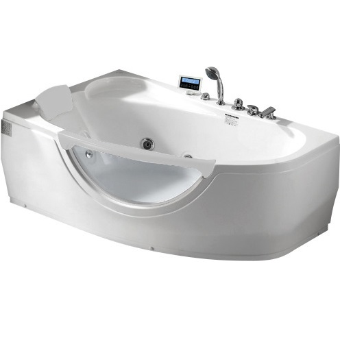 Ванна гидромассажная пристенная Gemy G9046 K L 161х96х68 (белый), слив-перелив, левосторонняя