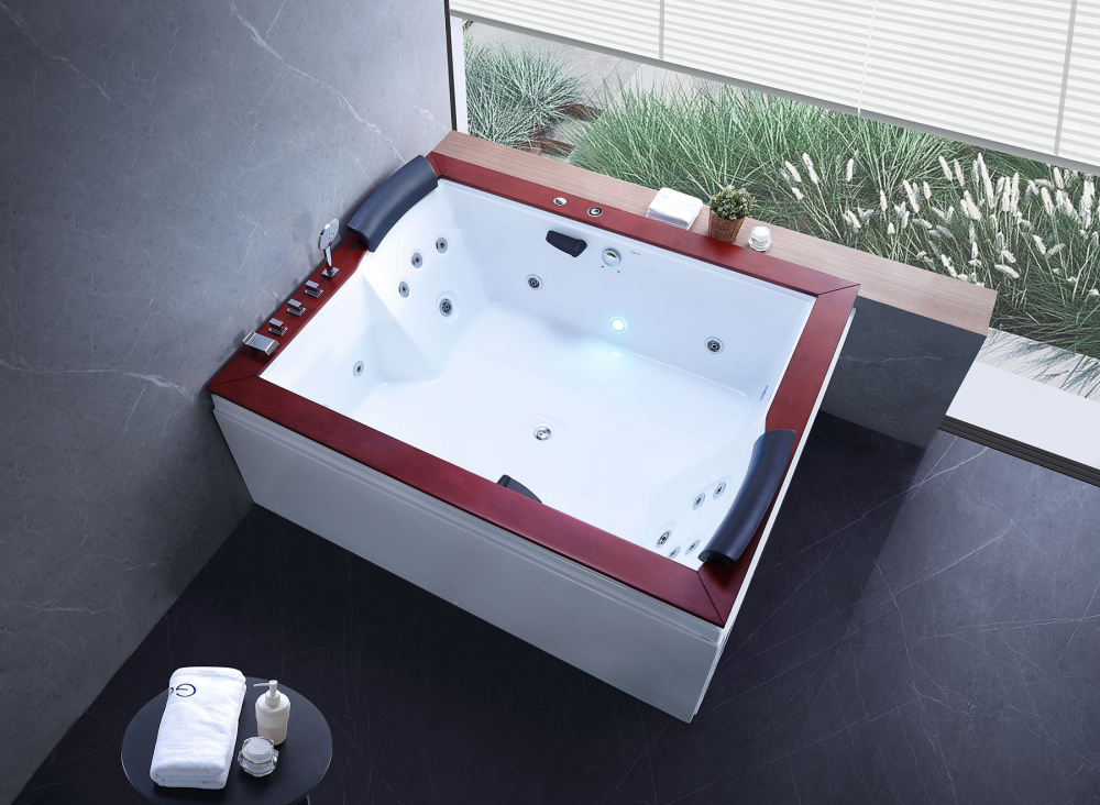 Ванна гидромассажная пристенная Gemy G9052 II B L 186х151х82 (белый), слив-перелив, левосторонняя