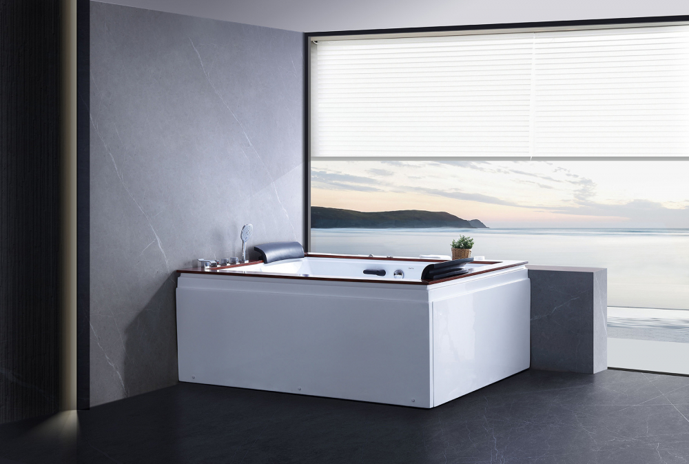 Ванна гидромассажная пристенная Gemy G9052 II B L 186х151х82 (белый), слив-перелив, левосторонняя