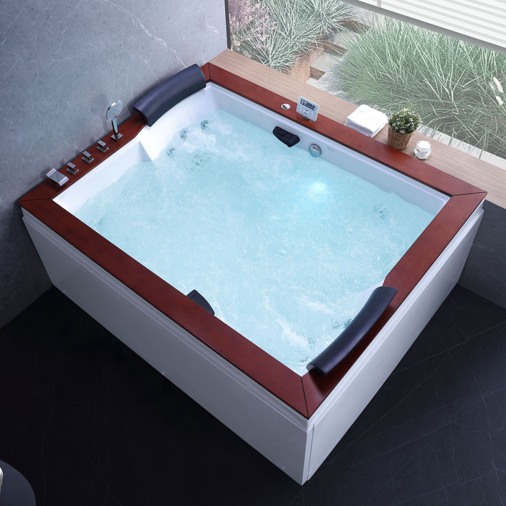 Ванна гидромассажная пристенная Gemy G9052 II K L 186х151х82 (белый), слив-перелив, левосторонняя