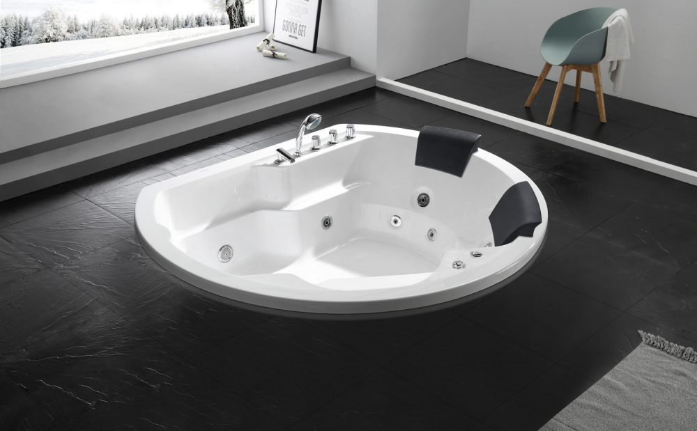 Ванна гидромассажная встраиваемая Gemy GG9053 B 185х162х74 (белый), слив-перелив