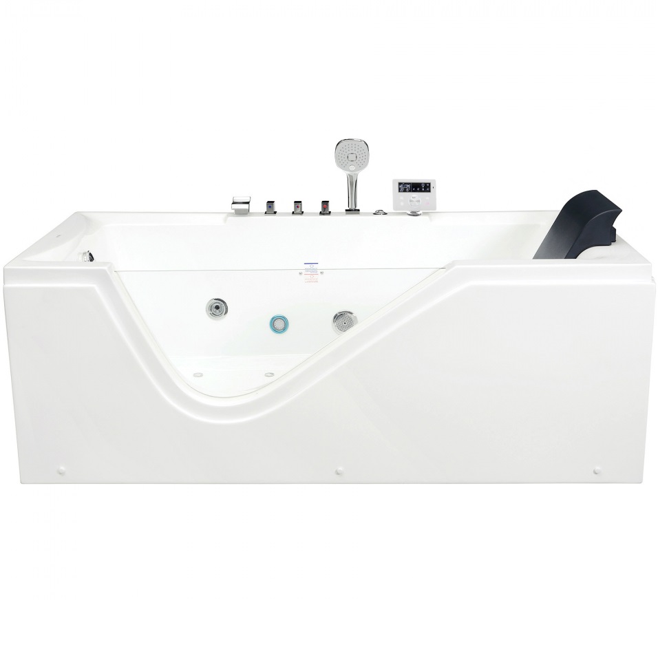 Ванна гидромассажная пристенная Gemy G9055 K L 181х92х65 (белый), слив-перелив, левосторонняя