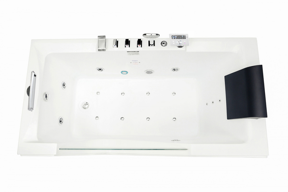 Ванна гидромассажная пристенная Gemy G9055 O L 181х92х65 (белый), слив-перелив, левосторонняя