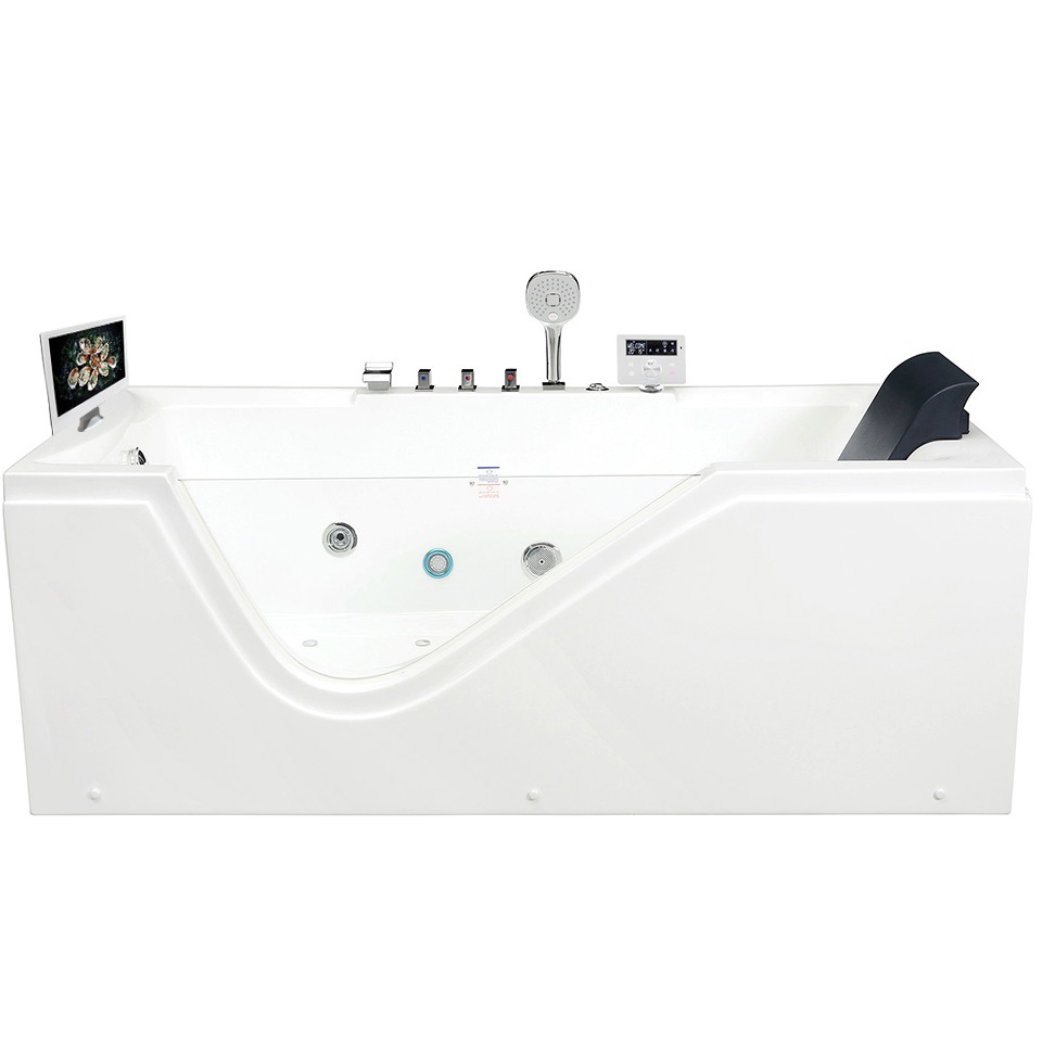 Ванна гидромассажная пристенная Gemy G9055 O L 181х92х65 (белый), слив-перелив, левосторонняя