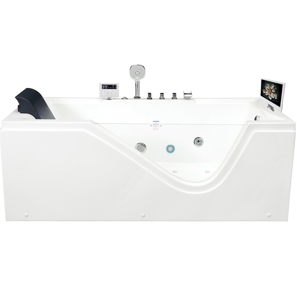 Ванна гидромассажная пристенная Gemy G9055 O R 181х90х65 (белый), слив-перелив, правосторонняя
