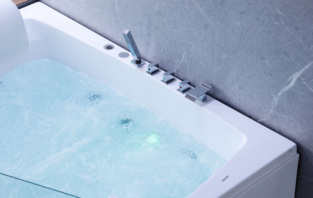 Ванна гидромассажная пристенная Gemy G9056 B L 170х130х66 (белый), слив-перелив, левосторонняя