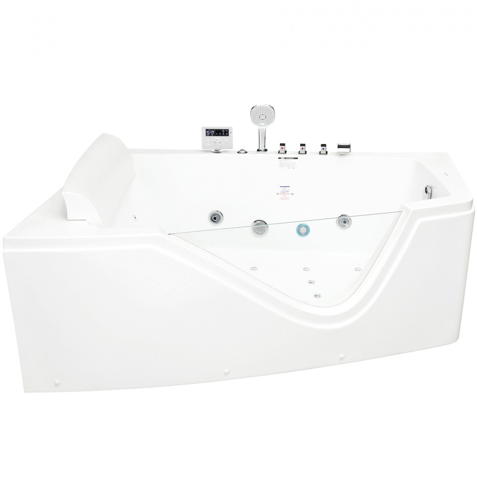 Ванна гидромассажная пристенная Gemy G9056 B L 170х130х66 (белый), слив-перелив, левосторонняя
