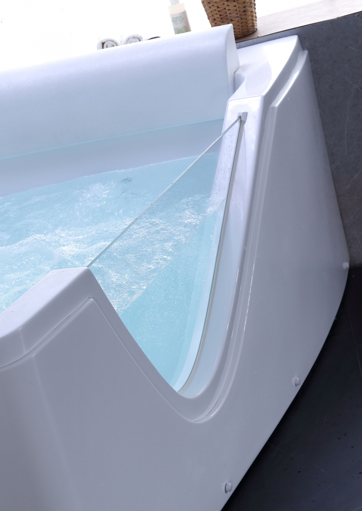 Ванна гидромассажная пристенная Gemy G9056 B R 170х130х66 (белый), слив-перелив, правосторонняя