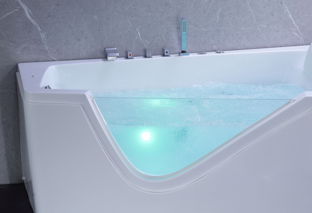 Ванна гидромассажная пристенная Gemy G9056 B R 170х130х66 (белый), слив-перелив, правосторонняя