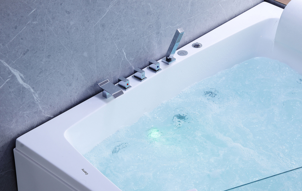 Ванна гидромассажная пристенная Gemy G9056 B R 170х130х66 (белый), слив-перелив, правосторонняя