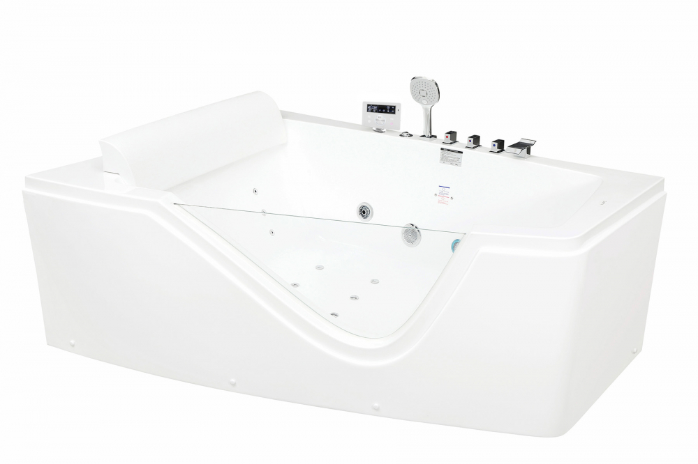 Ванна гидромассажная пристенная Gemy G9056 K L 170х130х66 (белый), слив-перелив, левосторонняя