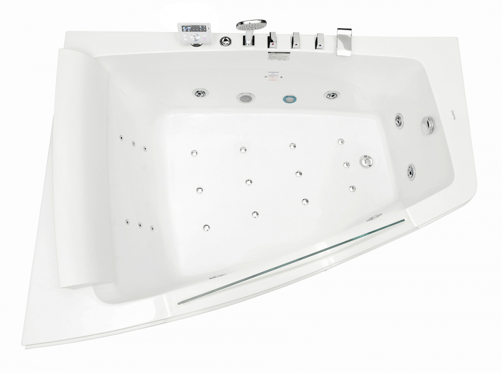 Ванна гидромассажная пристенная Gemy G9056 K L 170х130х66 (белый), слив-перелив, левосторонняя