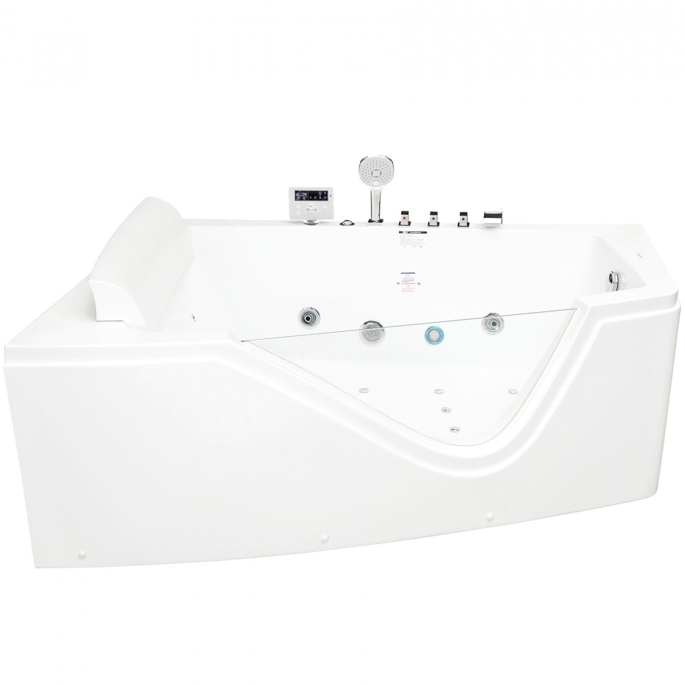 Ванна гидромассажная пристенная Gemy G9056 K L 170х130х66 (белый), слив-перелив, левосторонняя