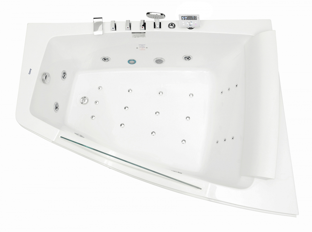 Ванна акриловая пристенная Gemy G9056 K R 170х130х66 (белый), слив-перелив, правосторонняя