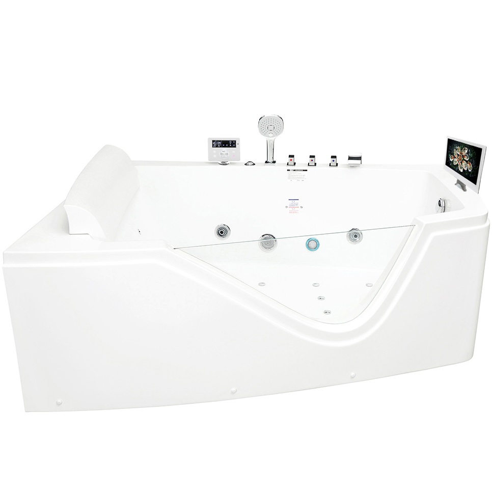 Ванна гидромассажная пристенная Gemy G9056 O L 170х130х66 (белый), слив-перелив, левосторонняя