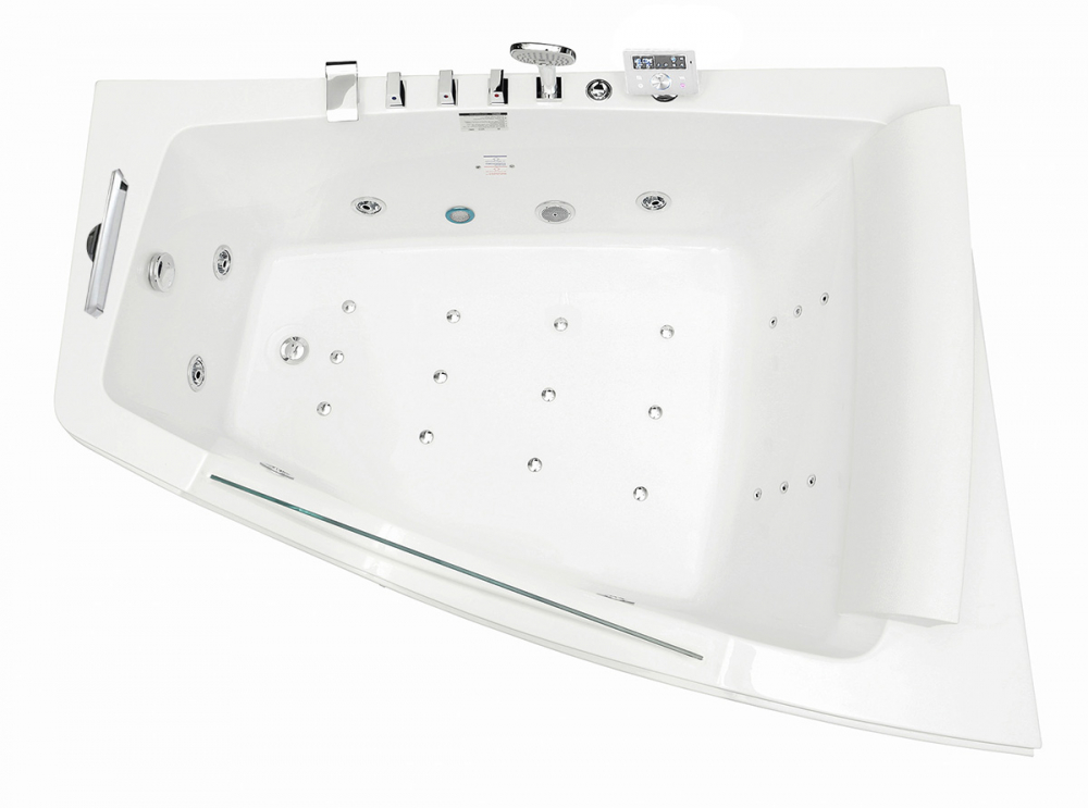 Ванна гидромассажная пристенная Gemy G9056 O R 170х130х66 (белый), слив-перелив, правосторонняя