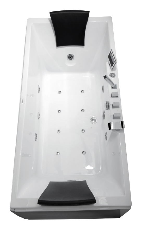 Ванна гидромассажная пристенная Gemy G9065 K L 175х85х72 (белый), слив-перелив, левосторонняя