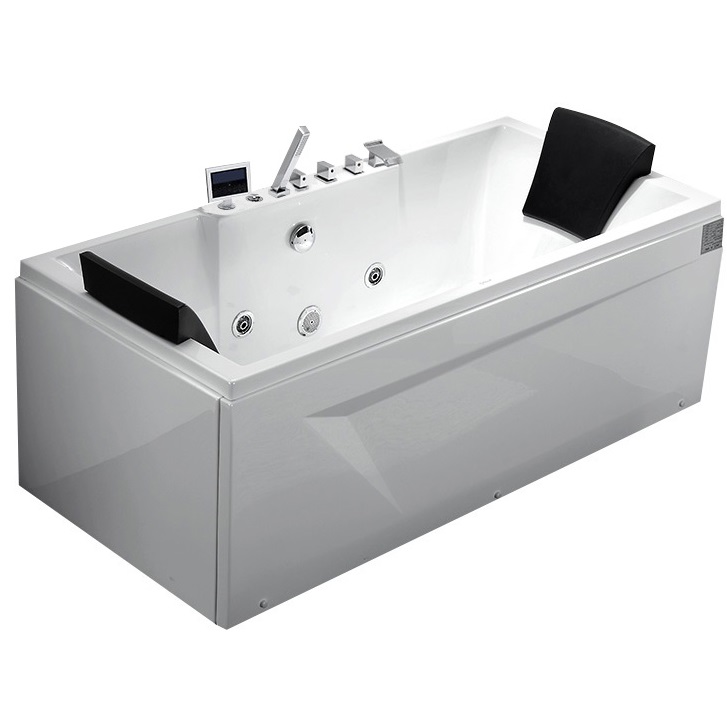 Ванна гидромассажная пристенная Gemy G9065 K R 175х85х72 (белый), слив-перелив, правосторонняя