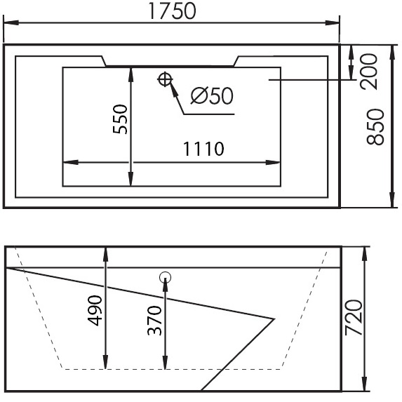 Ванна гидромассажная пристенная Gemy G9065 K R 175х85х72 (белый), слив-перелив, правосторонняя